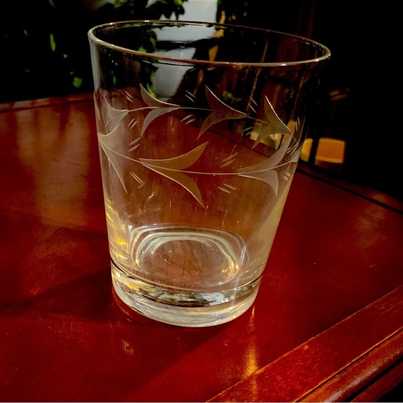 tiffin franciscan crystal Etched Whiskey Glasses Set Of 6 - Picture 3 of 4